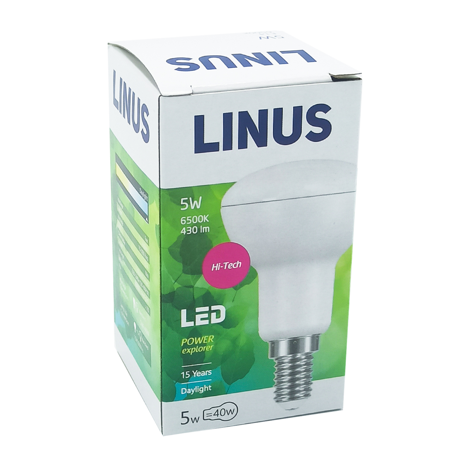 ნათურა R50- 5W E14 6500K LINUS Lin38-0853 LED — ნათურა და ვაზნა